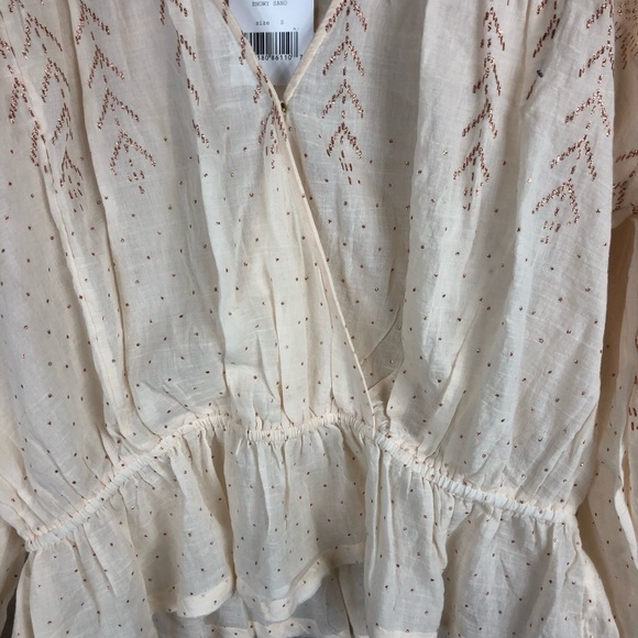 Free People Counting Star Shimmer Peasant Blouse - Picture 5 of 8